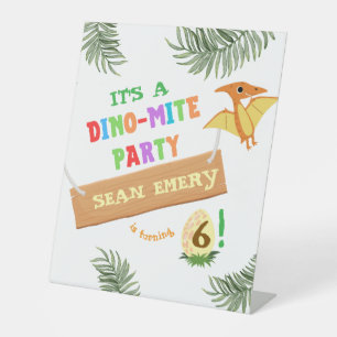 Roar into Colour: Stunning Dinosaur Pedestal Sign