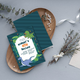 Roar into Fun! Hand-Drawn Dinosaur Birthday Invitation