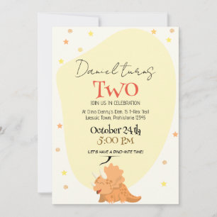 Roar into Fun: Kids Adorable Dino-Themed Birthday Invitation