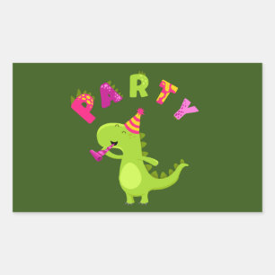 Roar into Fun with a Dino-Mite Party! Rectangular Sticker