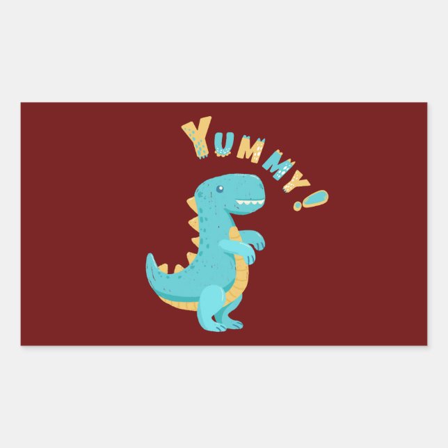 Roar into Fun with a Dino-Mite Party! Rectangular Sticker (Front)