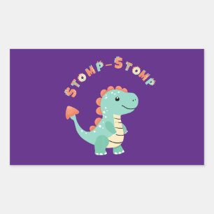 Roar into Fun with a Dino-Mite Party! Rectangular Sticker