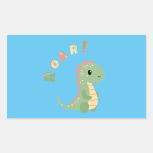 Roar into Fun with a Dino-Mite Party! Rectangular Sticker