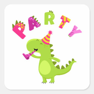 Roar into Fun with a Dino-Mite Party! Square Sticker