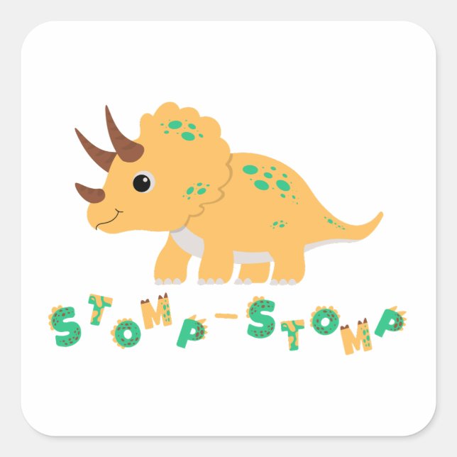 Roar into Fun with a Dino-Mite Party! Square Sticker (Front)