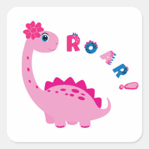 Roar into Fun with a Dino-Mite Party! Square Sticker