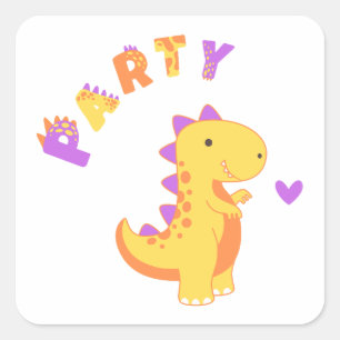 Roar into Fun with a Dino-Mite Party! Square Sticker