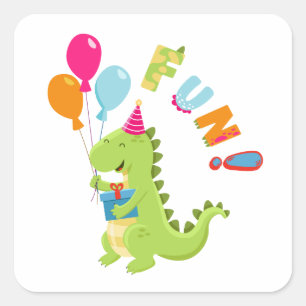 Roar into Fun with a Dino-Mite Party! Square Sticker
