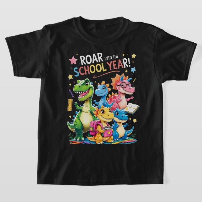 Roar into the School Year – Cute Dinosaur Back to  T-Shirt (Laydown)