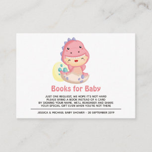 Roar It's A Dinosaur Baby Shower Books For Baby Enclosure Card