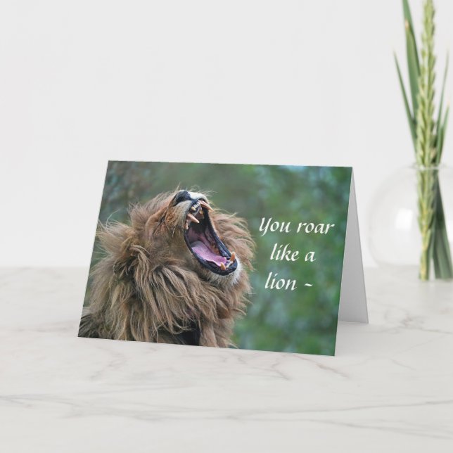 ROAR LIKE A LION, BUT - BIRTHDAY CARD (Front)
