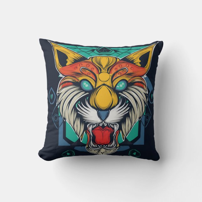 Roar lion pillow cover  (Front)