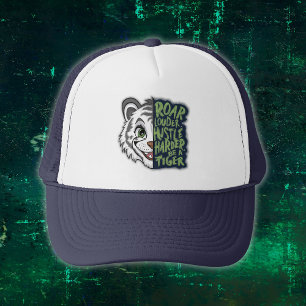 Roar Louder, Hustle Harder, Tiger Trucker Hat