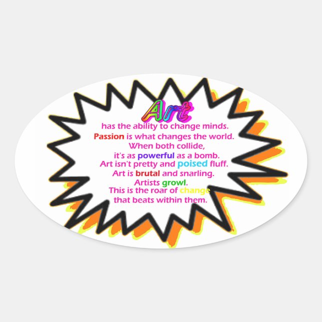 Roar Of Change Oval Sticker (Front)