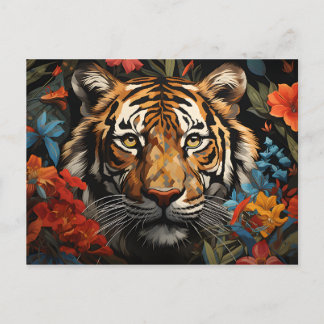 "Roar of Majesty: Captivating Tiger-Inspired Postcard