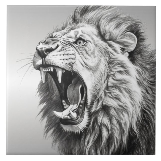 Roar of the Lion  Ceramic Tile (Front)
