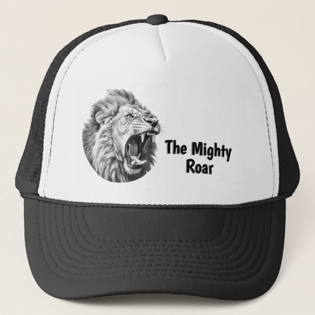 Roar of the Lion Custom Name Text Lines Trucker Hat (Front)