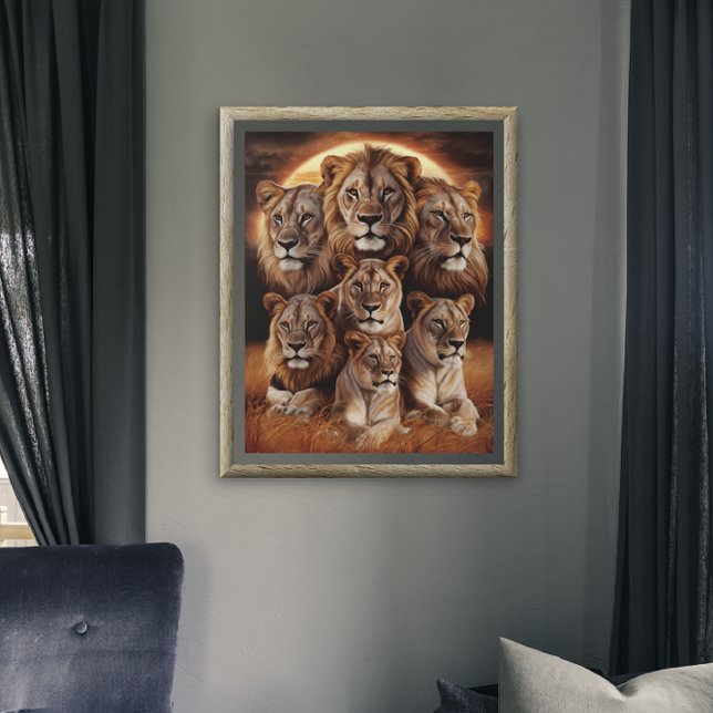 Roar of the Night: Lions in Moonlight Poster (Creator Uploaded)