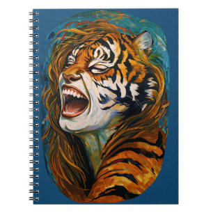 Roar of the Wild Heart – Colourful Tigress Notebook