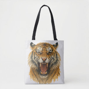 Roar of the Wild: Strength in Every Stripe Tote Bag
