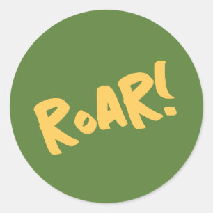 Roar Party Animals Birthday Classic Round Sticker