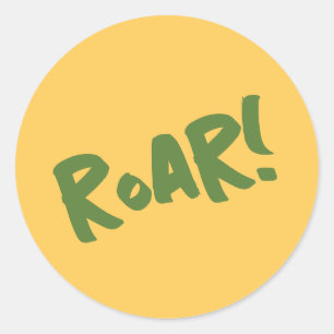 Roar Party Animals Birthday Classic Round Sticker