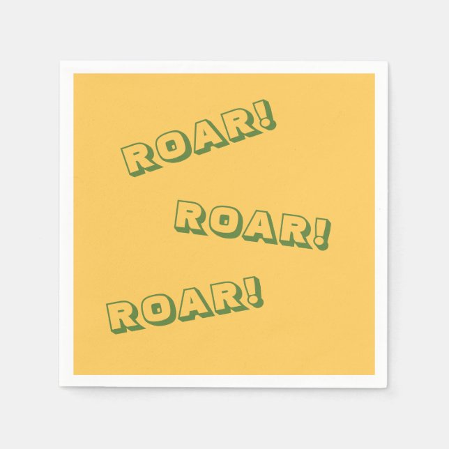 Roar Party Animals Birthday Napkin (Front)