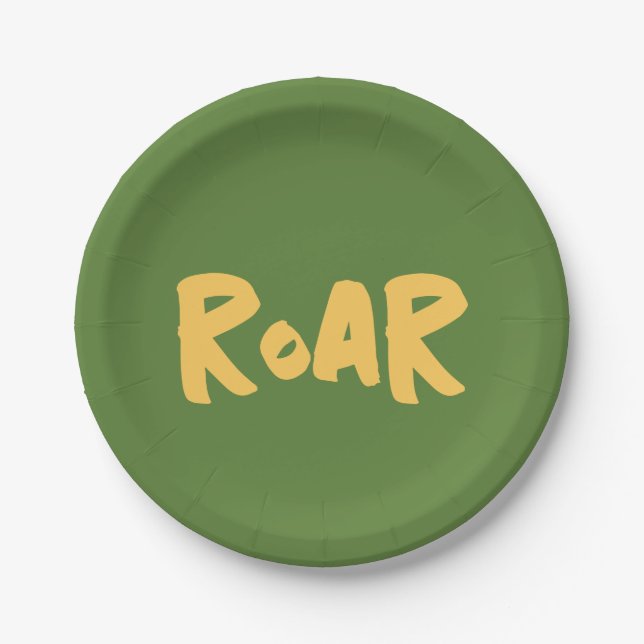 Roar Party Animals Birthday Paper Plate (Front)