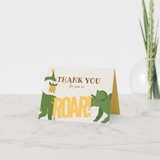 Roar Party Animals Birthday Thank You Card (Front)