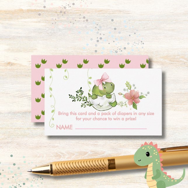 Roar-some Baby Shower Diaper Raffle Card for Girls (Roar-some Baby Shower Diaper Raffle Card for Girls)