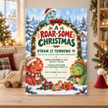 Roar-Some Christmas Dinosaur Birthday