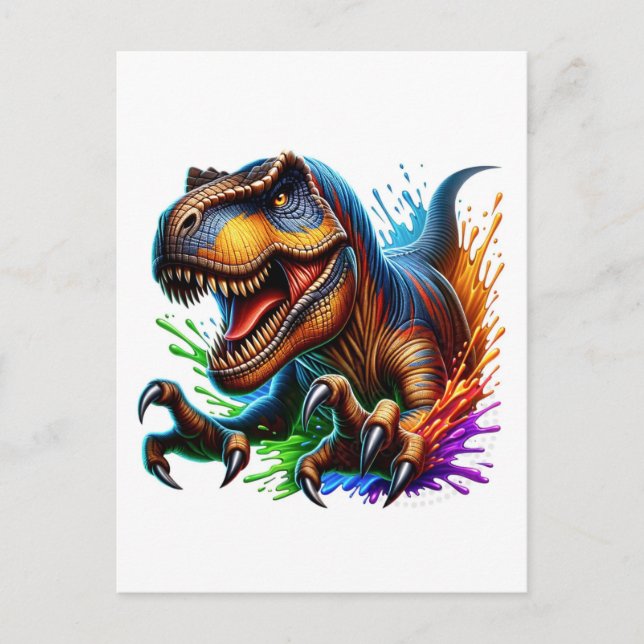 Roar-Some Dinosaur, Fun T-Rex Dino Card for Kids  (Front)