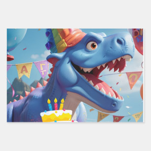 Roar-some T-Rex Birthday Party Wrapping Paper