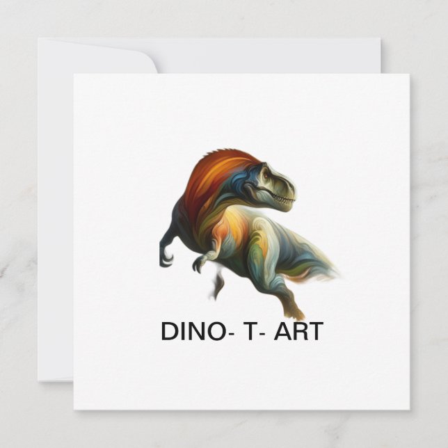  🦖 Roar-some Traditional Art Painting of a DINO-T Invitation (Front)