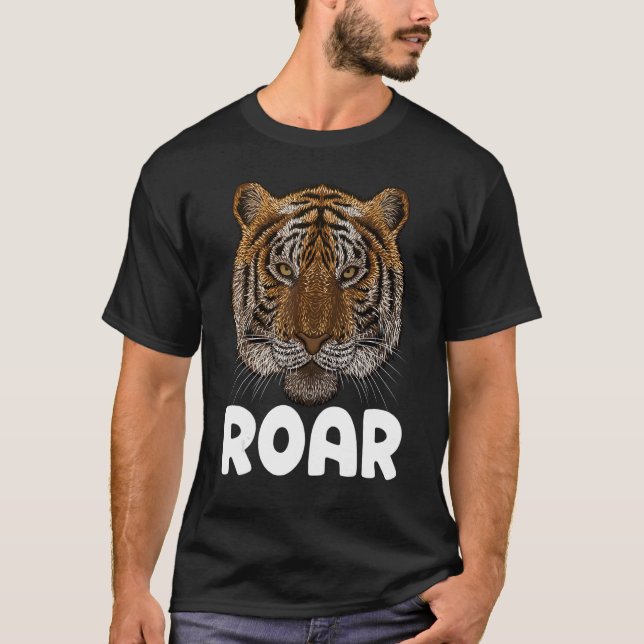 Roar Tiger Big Cat Kids Tiger Animal Meme Wild Tig T-Shirt (Front)