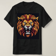 "Roar with Confidence: Bold Lion Printed T-Shirt f
