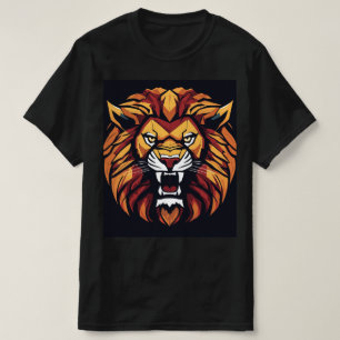 "Roar with Confidence: Bold Lion Printed T-Shirt f