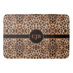Roar with Style: Custom Leopard Print Bath Mat