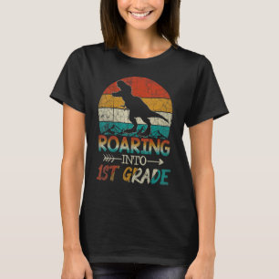 Roaring 1st Grade Dinosaur Rex Back To School Vint T-Shirt