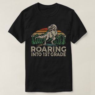 Roaring 1st Grade Dinosaur T Rex Back To School T-Shirt