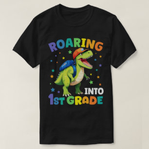 Roaring 1st Grade Dinosaur T Rex Back To School T-Shirt