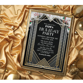 Roaring 20s 1920s Holiday Party Invitation