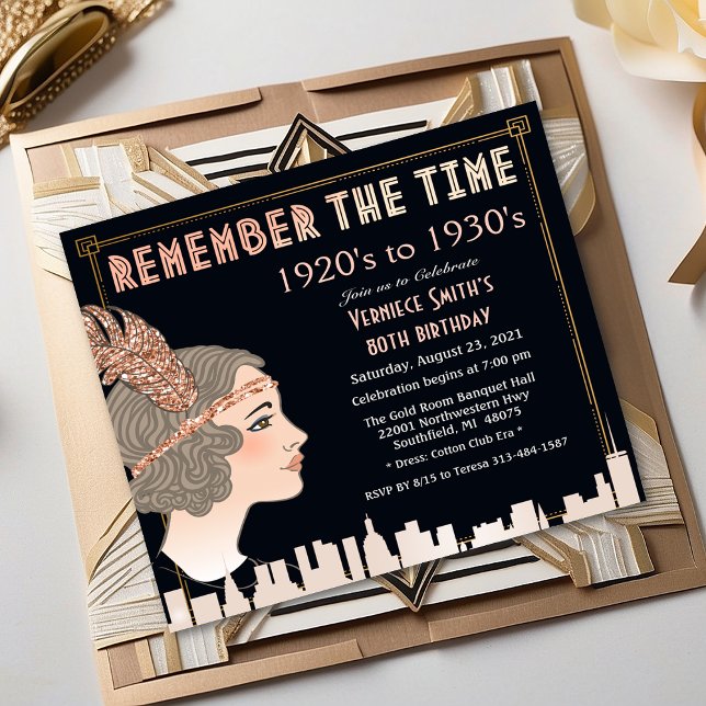 Roaring 20's 1920s Style Birthday Invitation (Creator Uploaded)