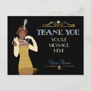 Roaring 20s African American Flapper Thank You