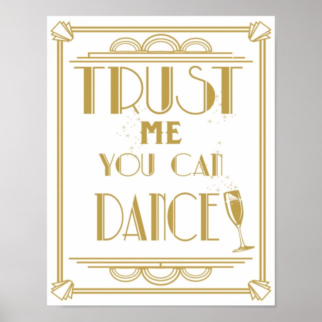 Roaring 20's Art Deco Dancing wedding party print (Front)