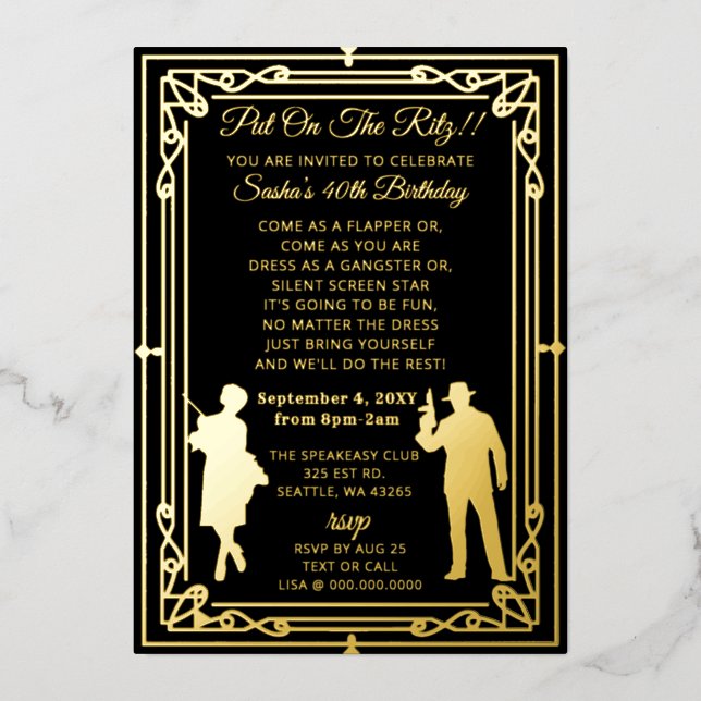 Roaring 20s art deco flapper girl and gangster  (Front)