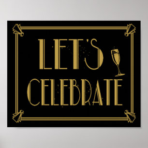 Roaring 20's Art Deco Let's celebrate party print