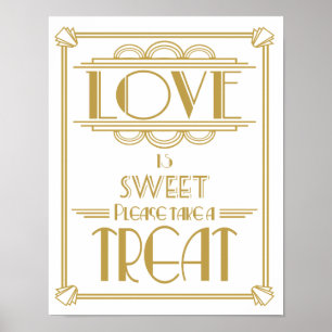 Roaring 20's Art Deco Love is sweet Print