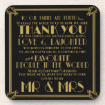 Roaring 20's Art Deco wedding thank you Coasters<br><div class="desc">Roaring 20's Art Deco wedding thank you Coasters</div>