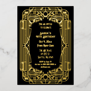 Roaring 20s art great Gatsby Art Deco Birthday